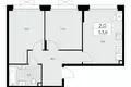 Mieszkanie 2 pokoi 54 m² poselenie Sosenskoe, Rosja