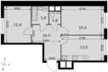 Квартира 2 комнаты 57 м² Развилка, Россия