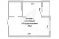 1 room apartment 39 m² Muchaviecki sielski Saviet, Belarus