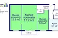 3 room apartment 56 m² Minsk, Belarus