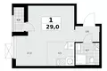 Wohnung 1 Zimmer 29 m² poselenie Sosenskoe, Russland