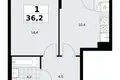 1 room apartment 36 m² Troitsk, Russia