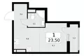 Appartement 1 chambre 24 m² Postnikovo, Fédération de Russie