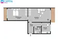 2 room apartment 44 m² Kaunas, Lithuania