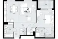 2 room apartment 68 m² Kommunarka, Russia