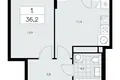 1 room apartment 36 m² poselenie Sosenskoe, Russia