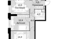 Квартира 3 комнаты 64 м² Центральный административный округ, Россия