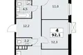 Wohnung 4 Zimmer 92 m² Südwestlicher Verwaltungsbezirk, Russland