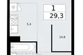 Квартира 1 комната 29 м² район Троицк, Россия