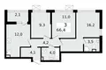Wohnung 3 Zimmer 66 m² Wsewoloschsk, Russland