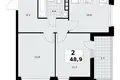 Квартира 2 комнаты 49 м² Москва, Россия