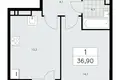 Appartement 1 chambre 37 m² Moscou, Fédération de Russie