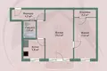 2 room apartment 46 m² Minsk, Belarus