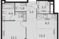 2 room apartment 47 m² Moscow, Russia