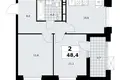 2 room apartment 48 m² poselenie Sosenskoe, Russia