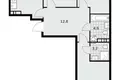 3 room apartment 72 m² Moscow, Russia