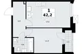 Квартира 1 комната 42 м² район Троицк, Россия
