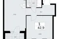 1 room apartment 43 m² Troitsk, Russia