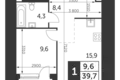 Apartamento 2 habitaciones 40 m² Konkovo District, Rusia