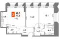 Квартира 3 комнаты 72 м² район Коньково, Россия