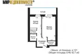 1 room apartment 43 m² Minsk, Belarus