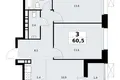 3 room apartment 61 m² Kommunarka, Russia