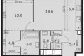 2 room apartment 57 m² Moscow, Russia