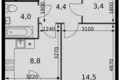 Mieszkanie 1 pokój 37 m² Razvilka, Rosja