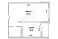 Wohnung 1 zimmer 39 m² Muchaviecki sielski Saviet, Belarus