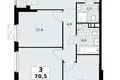 3 room apartment 71 m² South-Western Administrative Okrug, Russia