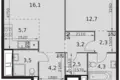 Appartement 2 chambres 55 m² Moscou, Russie