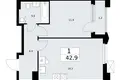 Apartamento 1 habitación 43 m² Troitsk, Rusia