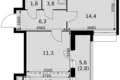 Квартира 2 комнаты 47 м² Развилка, Россия