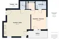 2 room apartment 56 m² in Warsaw, Poland