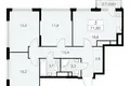 3 room apartment 72 m² South-Western Administrative Okrug, Russia