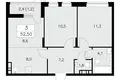 Mieszkanie 3 pokoi 53 m² poselenie Sosenskoe, Rosja