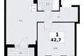 1 room apartment 43 m² Troitsk, Russia