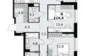 4 room apartment 115 m² Kommunarka, Russia
