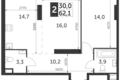 Mieszkanie 2 pokoi 62 m² Konkovo District, Rosja
