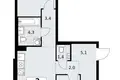 Mieszkanie 2 pokoi 58 m² Troick, Rosja