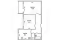 2 room apartment 48 m² Muchaviecki sielski Saviet, Belarus