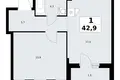 Mieszkanie 1 pokój 43 m² Troick, Rosja