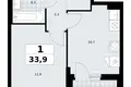 Apartamento 1 habitación 34 m² Kommunarka, Rusia