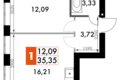 Квартира 1 комната 35 м² Наро-Фоминский городской округ, Россия