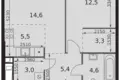 Wohnung 2 zimmer 49 m² Moskau, Russland