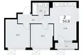 Квартира 2 комнаты 51 м² район Троицк, Россия