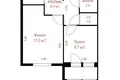 1 room apartment 39 m² Minsk, Belarus