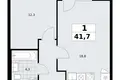 Квартира 1 комната 42 м² район Троицк, Россия