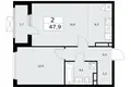 2 room apartment 48 m² poselenie Sosenskoe, Russia