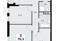 3 room apartment 70 m² South-Western Administrative Okrug, Russia